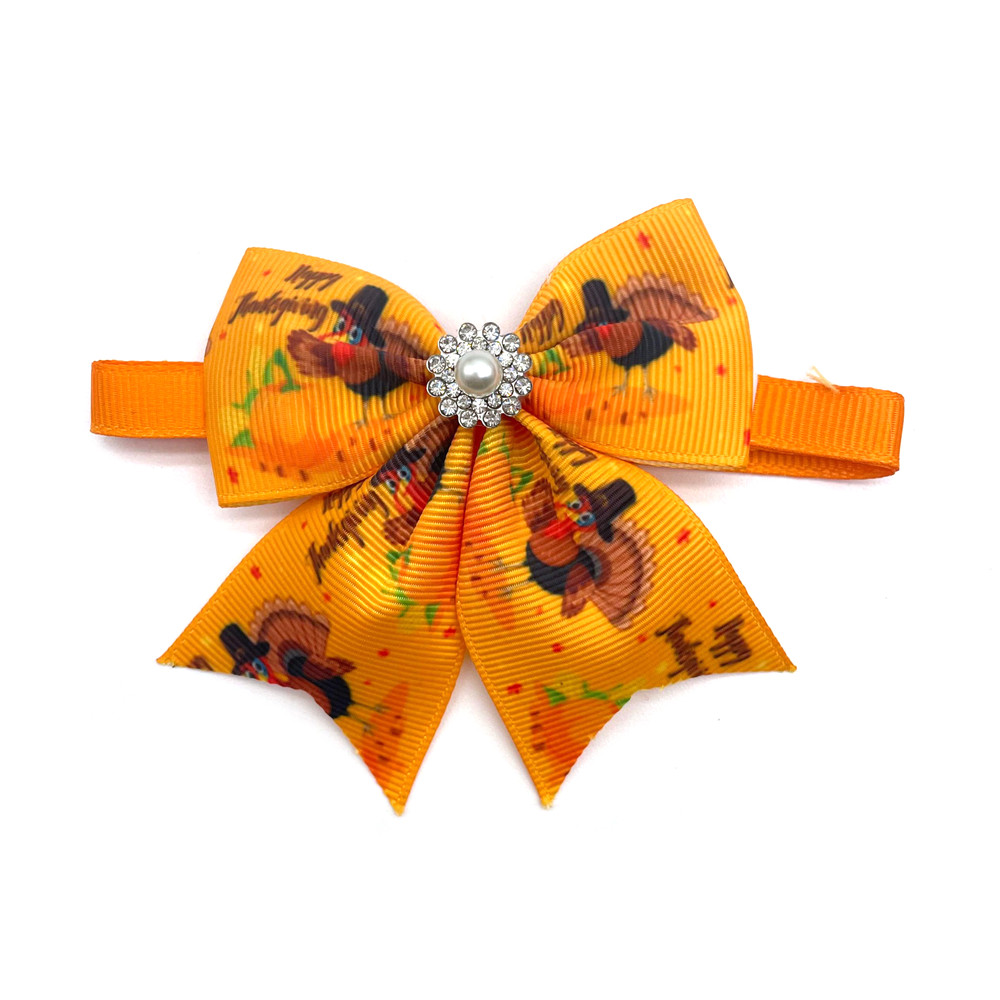 Fall Thanksgiving Dog Bow Ties – 50pcs Small Pet Grooming Accessories - Image 4