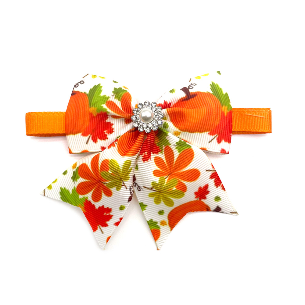 Fall Thanksgiving Dog Bow Ties – 50pcs Small Pet Grooming Accessories - Image 5
