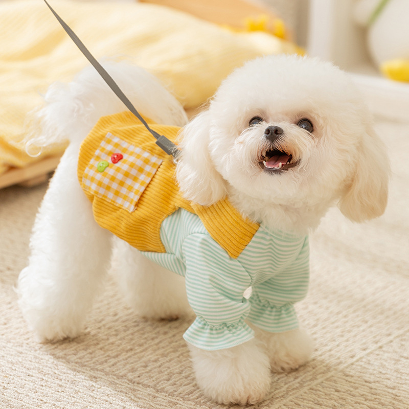 Cute Plaid Suspender Pants for Pets – Cozy Autumn & Winter Outfit - Image 3