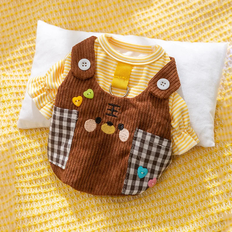 Cute Plaid Suspender Pants for Pets – Cozy Autumn & Winter Outfit - Image 4