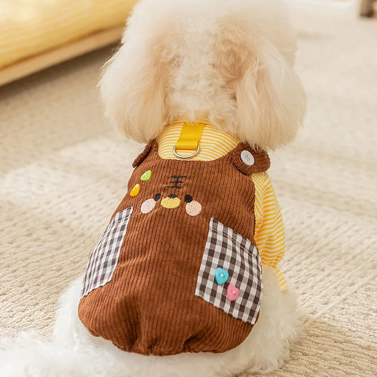 Cute Plaid Suspender Pants for Pets – Cozy Autumn & Winter Outfit - Image 5
