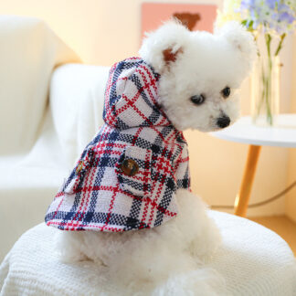Warm Woolen Plaid Coat for Cats & Small Dogs – Autumn & Winter Apparel