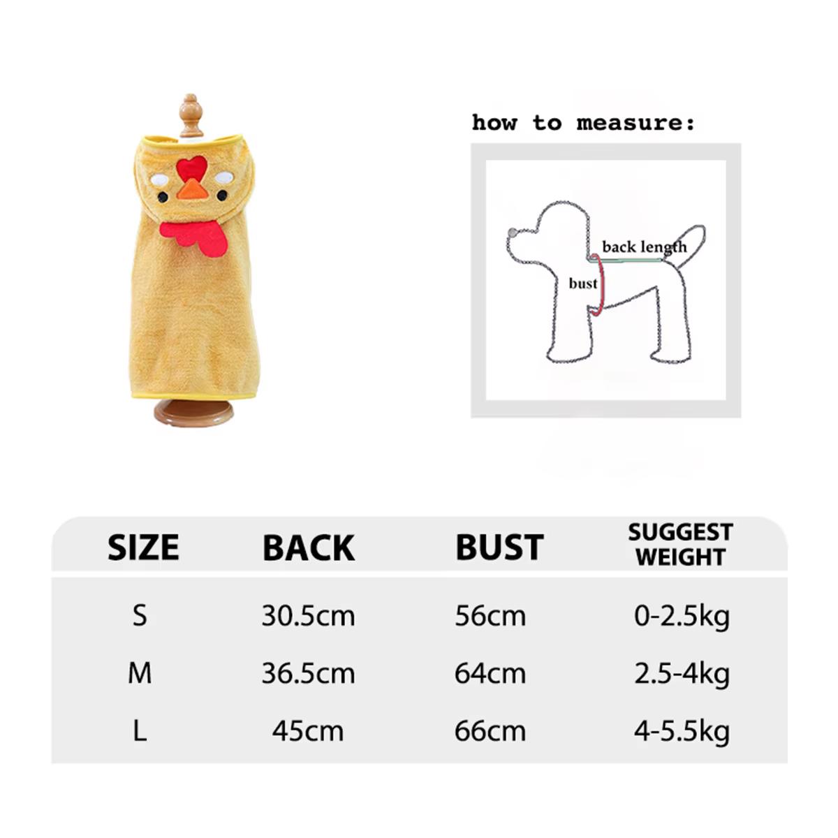 Cartoon Chicken Clothes for Dogs - Cozy Multi-Functional Pet Cloak - Image 7