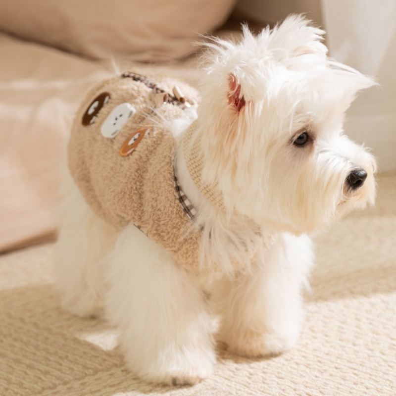 Cozy Cartoon Chicken Dog Jacket with Scarf - Warm Pet Clothing - Image 3