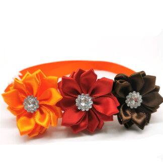 Thanksgiving Bow Ties for Dogs - Crystal Accented Pet Accessories