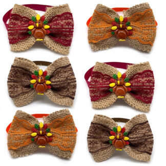 Thanksgiving Small Dog Bowtie Neckties - Festive Pet Accessories