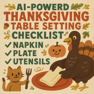 AI-Powered Thanksgiving Table Setting Checklist | How to Use AI for Thanksgiving Table Settings | Printable Digital Download for Effortless Holiday Decor