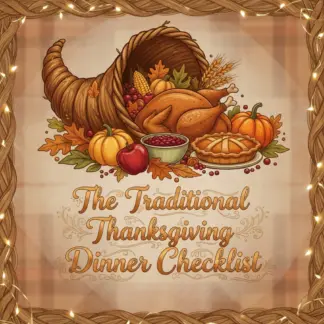 The Traditional Thanksgiving Dinner Checklist | Printable Holiday Meal Planner | Digital Download for Easy Traditional Thanksgiving Dinner Prep