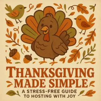 Thanksgiving Made Simple: A Stress-Free Guide to Hosting with Joy | Digital Download eBook & Checklist for How to Plan Thanksgiving with Minimal Stress