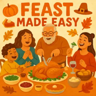 Feast Made Easy | Thanksgiving Menu Planning Guide | How to Plan a Simple Thanksgiving Menu | AI Recipe & Cooking Assistant | Printable Digital Download