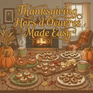 Thanksgiving Hors d’Oeuvres Made Easy | Holiday Appetizer Recipes & Hosting Guide | Printable Digital Download for Thanksgiving Party, Entertaining, and Family Gatherings