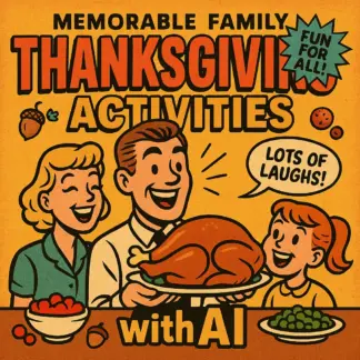Memorable Family Thanksgiving Activities with AI | Digital Gratitude Guide | How to Use AI to Make a Family Gratitude Activity | Printable & Interactive eBook for Families