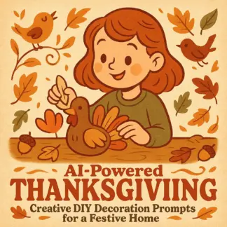 AI-Powered Thanksgiving: Creative DIY Decoration Prompts for a Festive Home | AI Prompts for DIY Thanksgiving Decorations | Digital Guide for Creative Holiday Decor Ideas