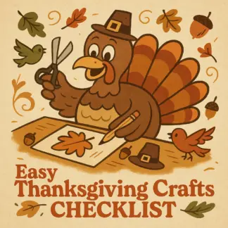 Easy Thanksgiving Crafts Checklist | Printable Fall Craft Ideas for Kids & Families | Fun, Easy Thanksgiving Crafts for Home, School & Parties | Instant Digital Download