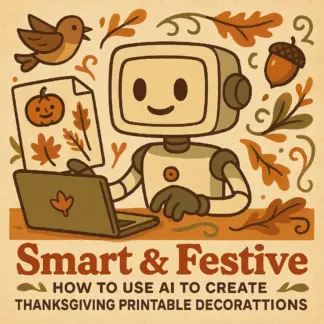Smart & Festive: How to Use AI to Create Thanksgiving Printable Decorations | AI Thanksgiving Printables Guide, eBook for Creative Holiday Decor, Digital Download for DIY Fall Crafts