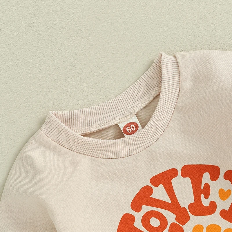 Baby Thanksgiving Long Sleeve Romper – Letter & Pie Print Outfit - Image 5