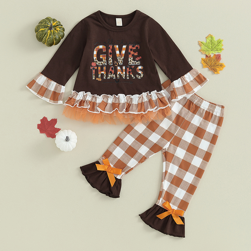 Baby Girls' 3-Piece Thanksgiving Outfit Set - Fun and Stylish - Image 2