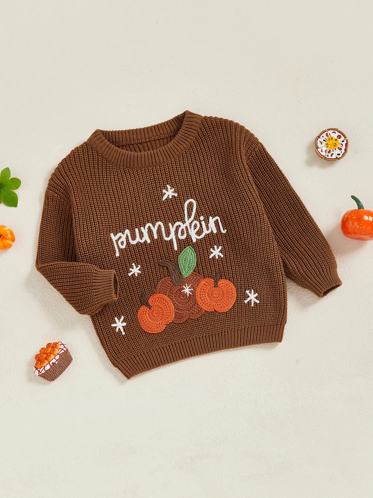 Kids Embroidered Sweatshirt – Pumpkin, Truck Designs - Image 3