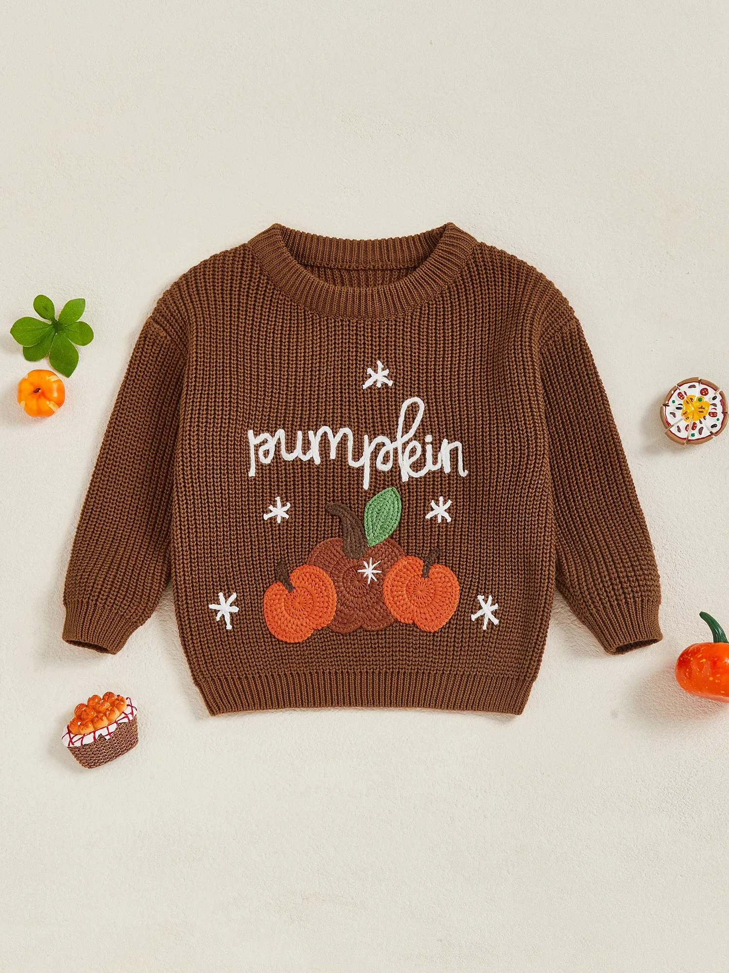 Kids Embroidered Sweatshirt – Pumpkin, Truck Designs - Image 2