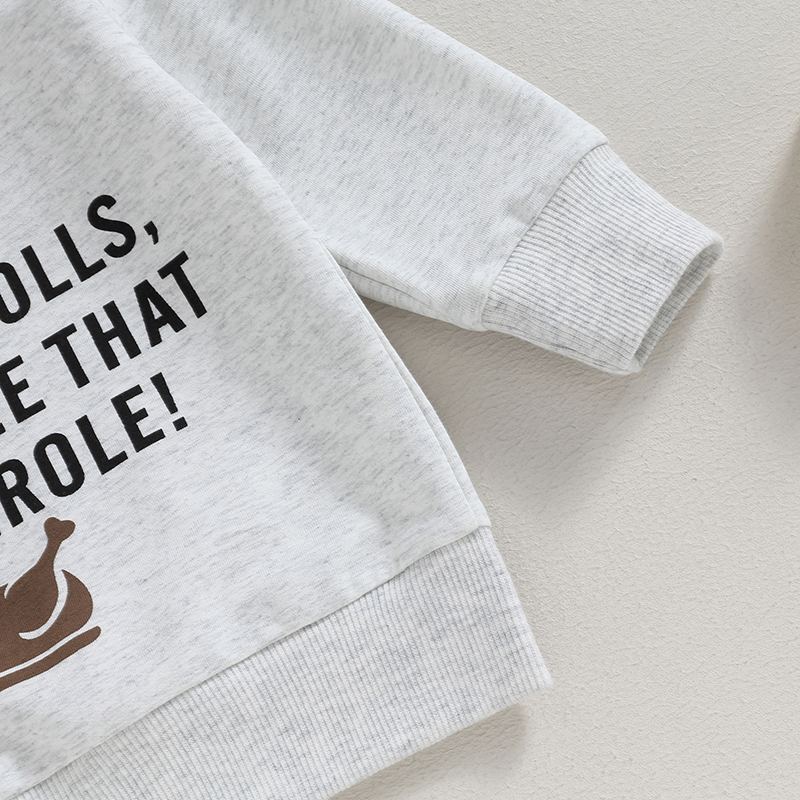 Baby Boy Thanksgiving Turkey Print Sweatshirt & Pants Set - Image 4