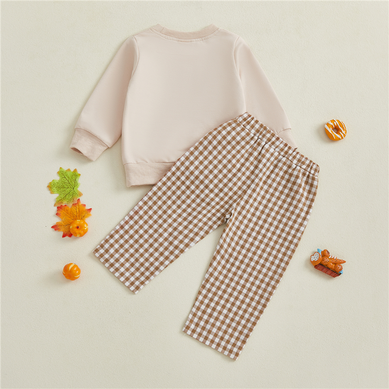 Thanksgiving Pumpkin Turkey Toddler Outfit 2-Piece Set - Image 3