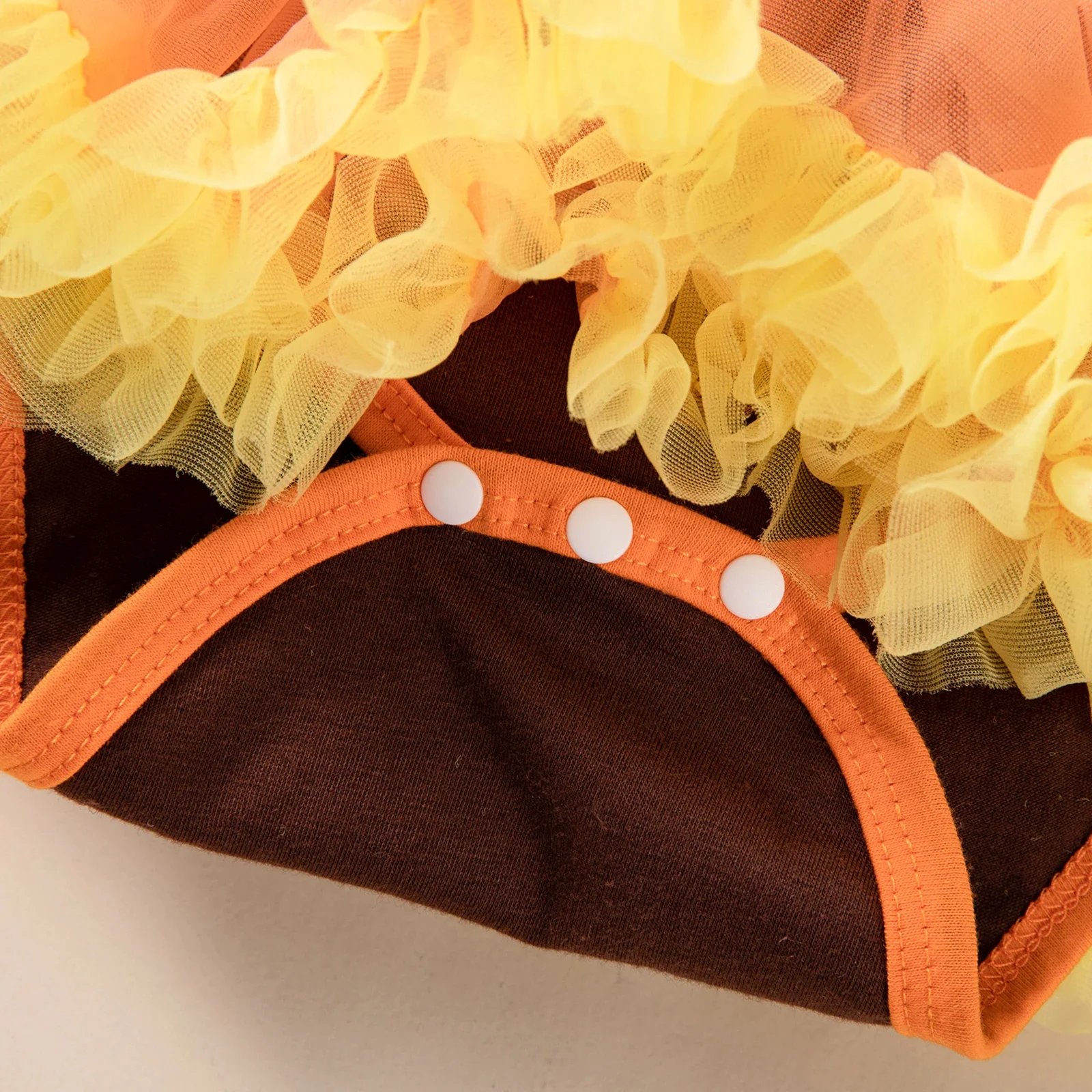 Baby Girl Thanksgiving Turkey Print Romper Dress & Bow Headband Set - Image 5