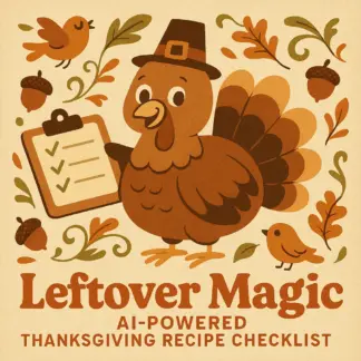 Leftover Magic: AI-Powered Thanksgiving Recipe Checklist | How to Use AI for Thanksgiving Leftover Recipe Ideas | Digital Download Guide