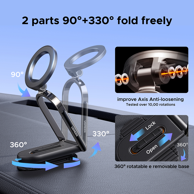 Magnetic Dashboard Car Phone Holder - Rotatable & Detachable Mount - Image 6
