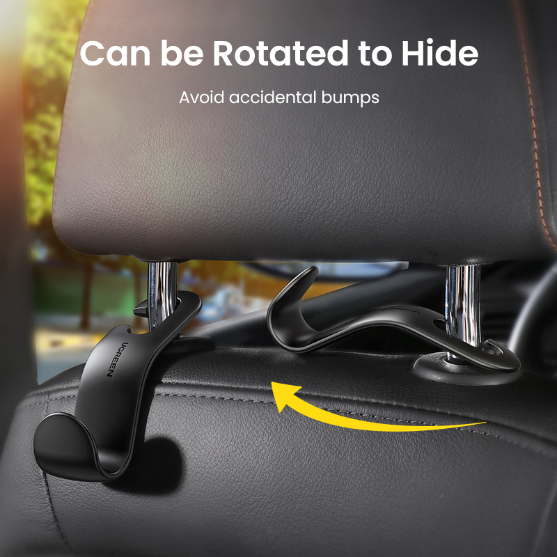 Adjustable Car Headrest Hooks - 2pcs Purse and Grocery Bag Organizer - Image 5
