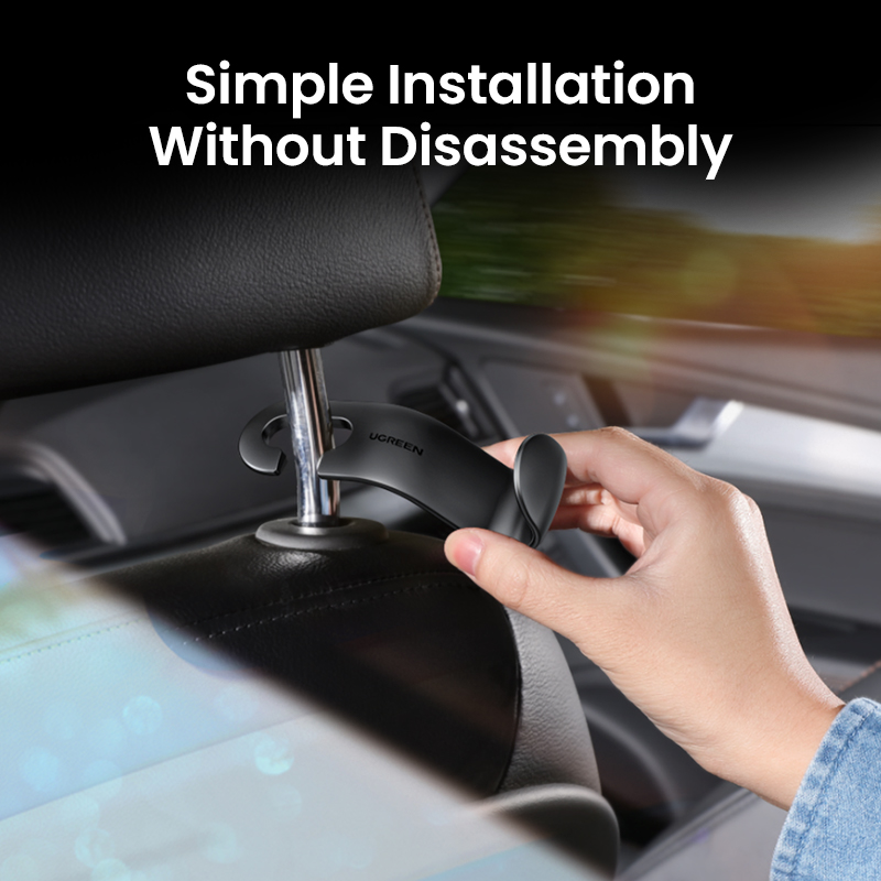 Adjustable Car Headrest Hooks - 2pcs Purse and Grocery Bag Organizer - Image 4