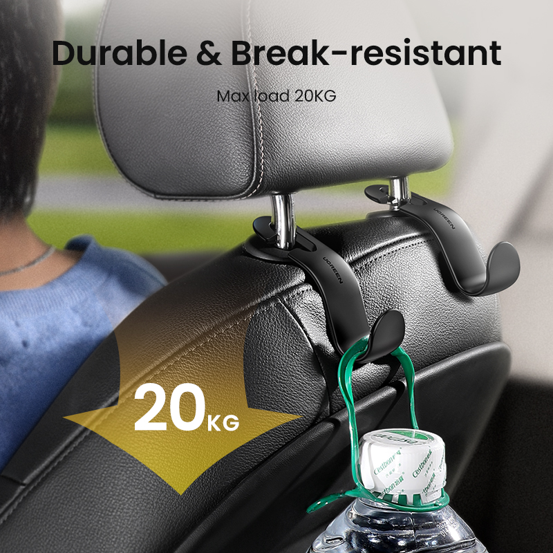 Adjustable Car Headrest Hooks - 2pcs Purse and Grocery Bag Organizer - Image 2