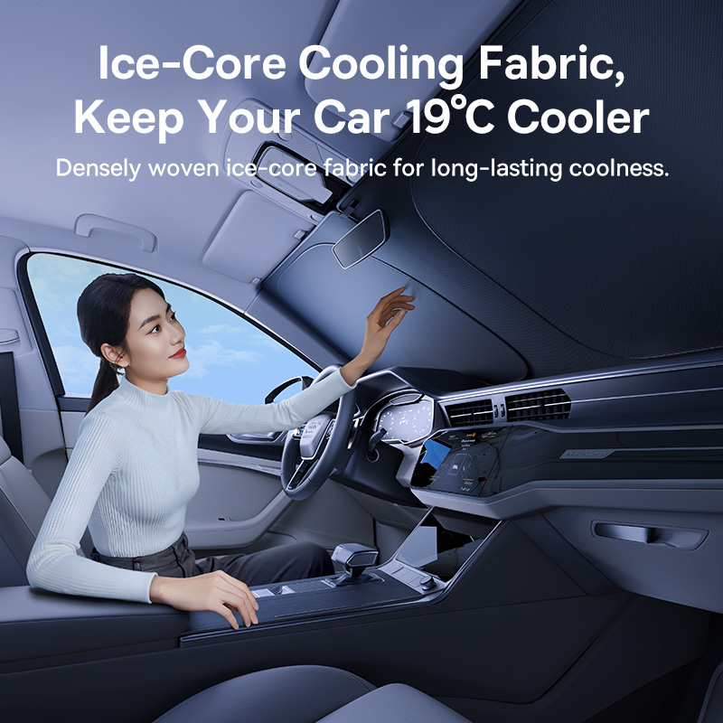 Car Windshield Sunshade - UV Protection Foldable Front Window Shade - Image 4