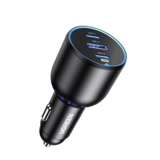 130W Fast Car Charger with PD3.0 & USB-C for iPhone, Samsung & Laptops