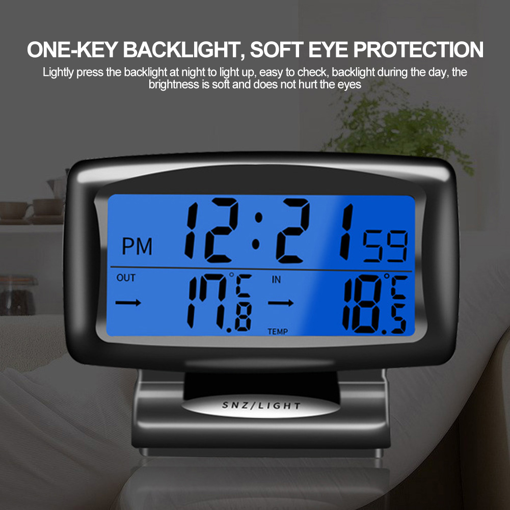 Digital Car Thermometer & Alarm Clock - Auto Temperature Gauge with Backlight - Image 2