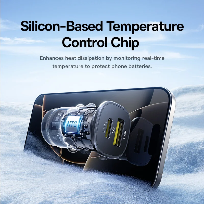 30W Dual Port Fast Car Charger with PD & QC - Image 5