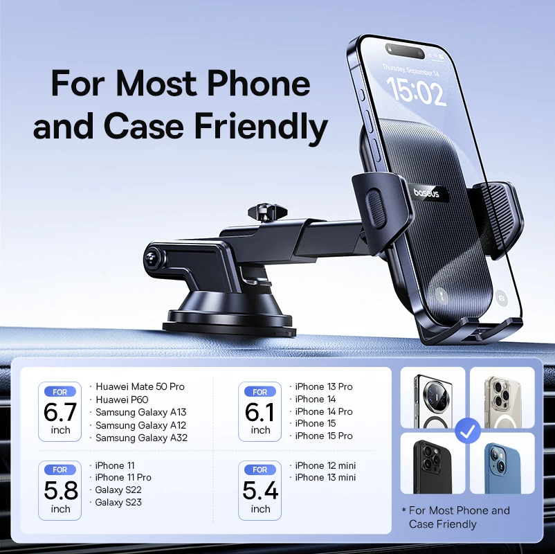 Car Phone Holder with Suction Cup - Dashboard & Windshield Mount - Image 5