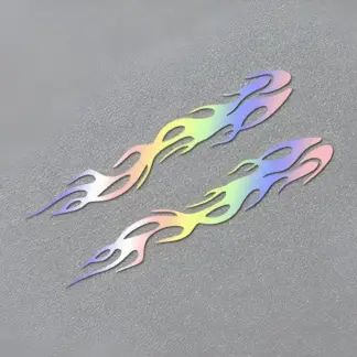 Flame Design Vinyl Stickers for Cars, Motorcycles & More – 9.4x1.6in (Pair)