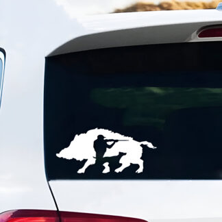 Hunting Wild Boar Vinyl Car Sticker – 9.8x4.3in Durable PVC Decal