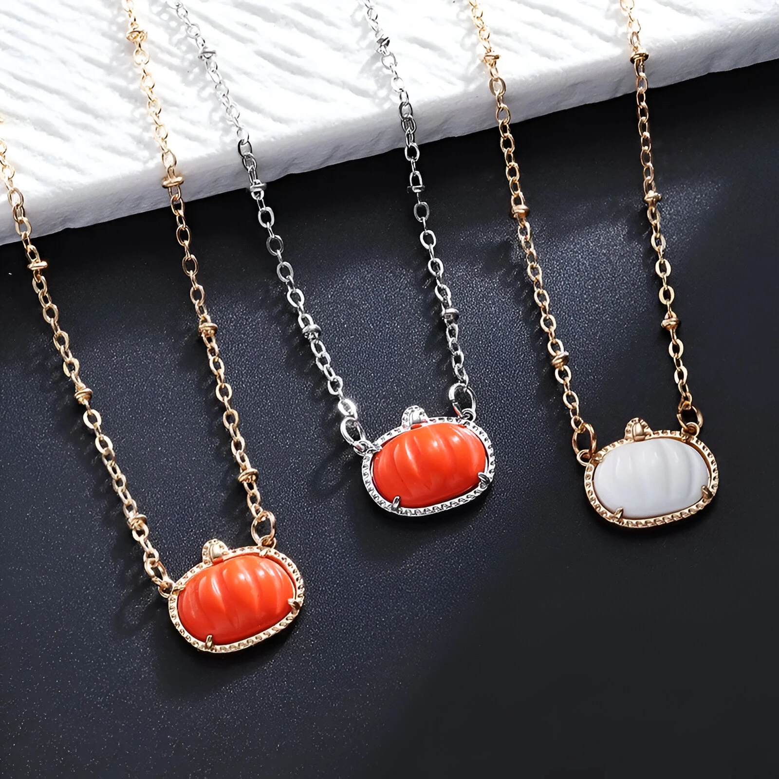 Pumpkin Pendant Necklace for Women – Party Charm Jewelry - Image 2