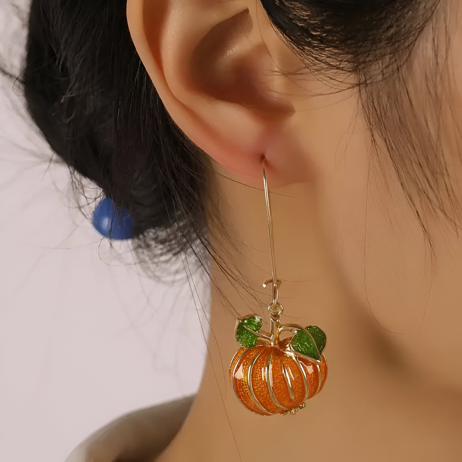 Trendy Pumpkin Drop Earrings for Women – Fall Fashion Statement Jewelry - Image 3