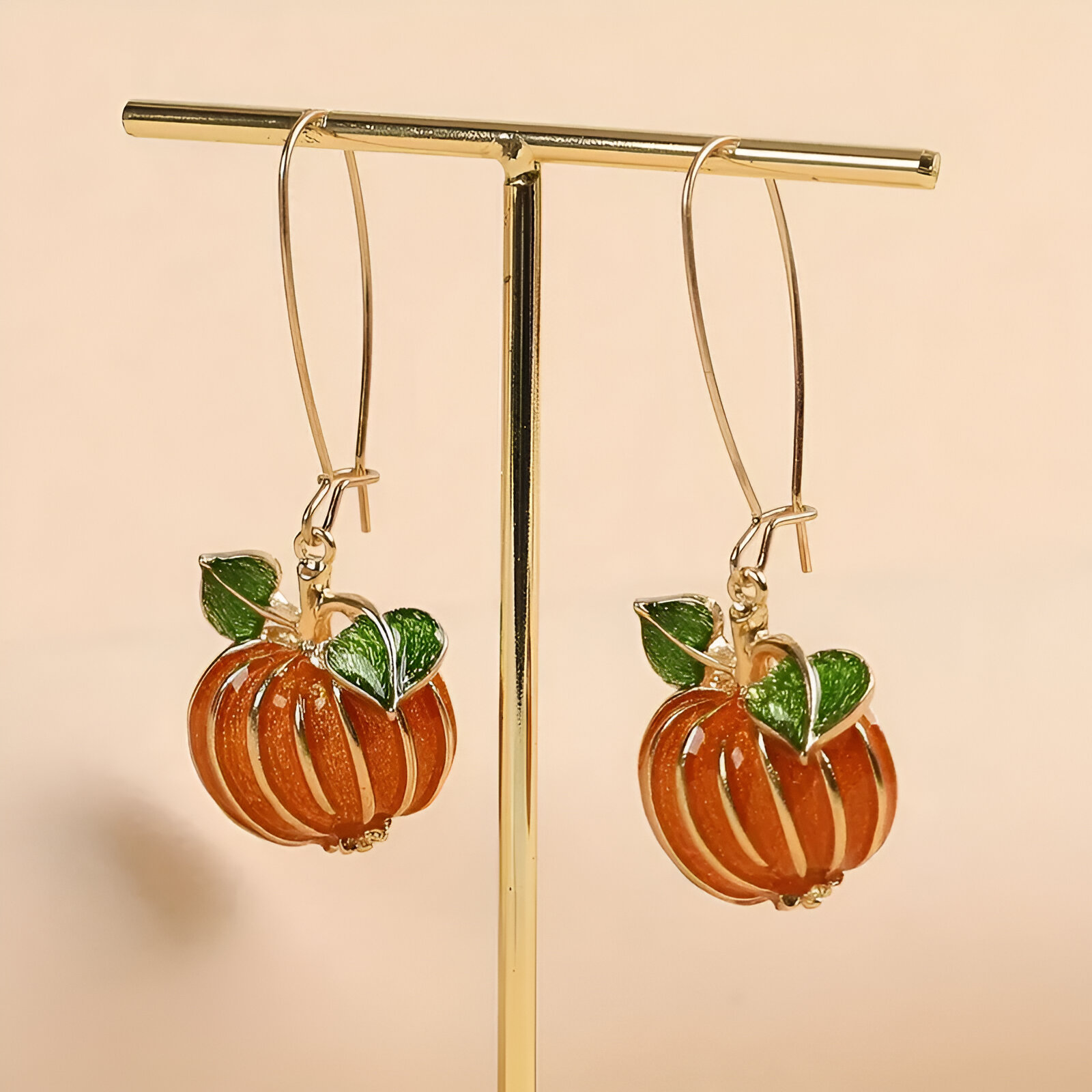 Trendy Pumpkin Drop Earrings for Women – Fall Fashion Statement Jewelry - Image 2