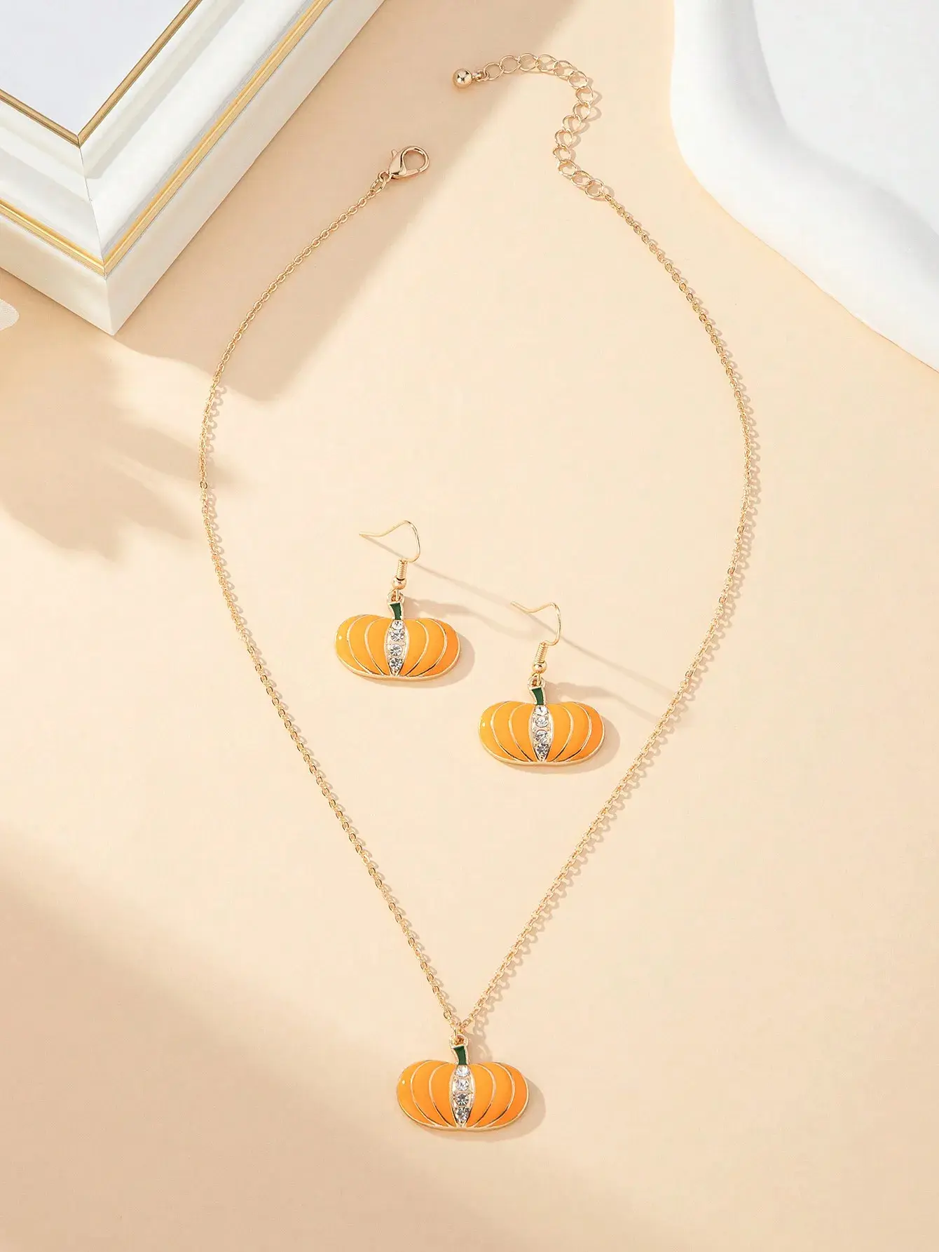Trendy Pumpkin Charm Pendant Necklace for Women - Image 2