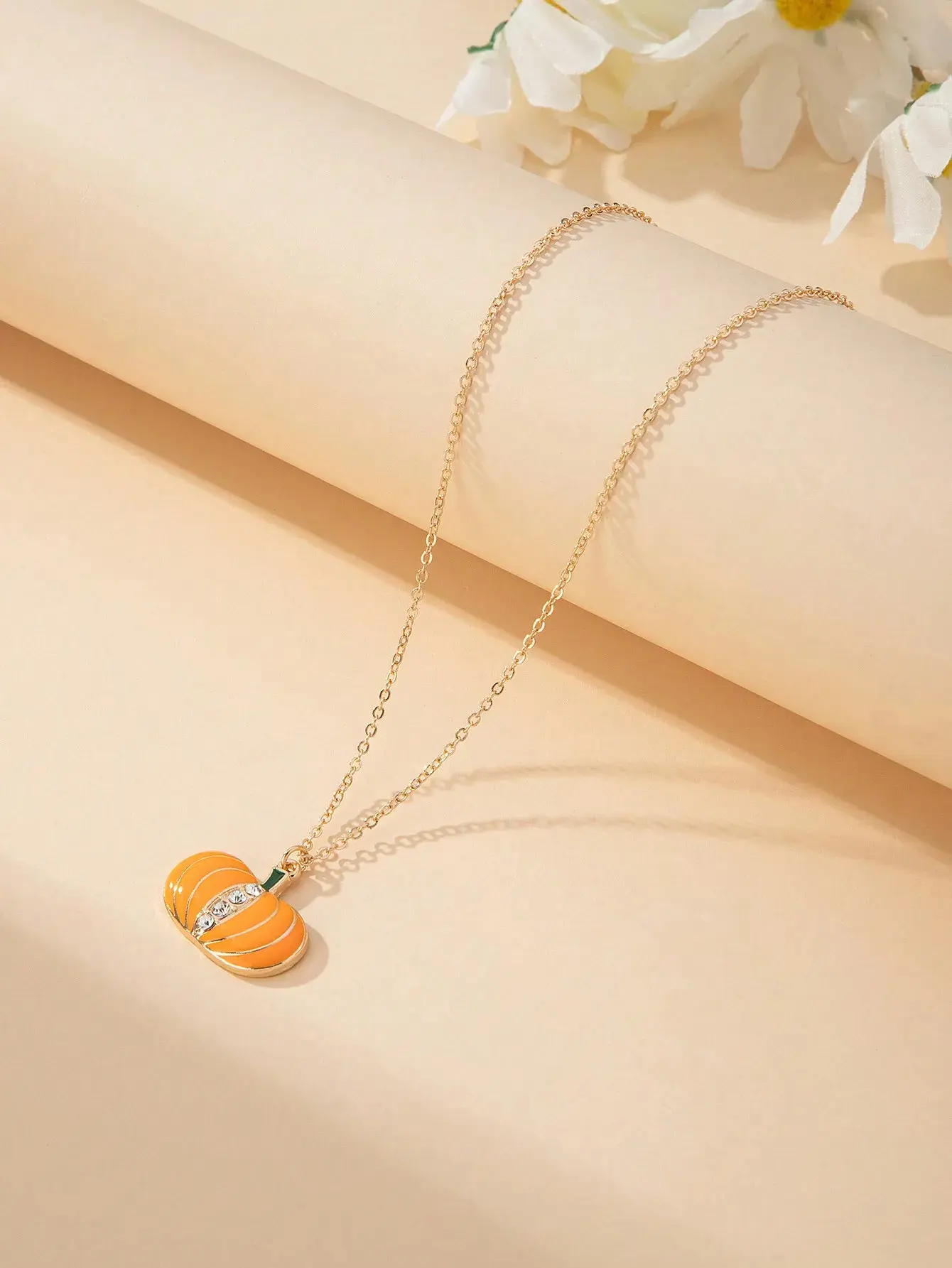 Trendy Pumpkin Charm Pendant Necklace for Women - Image 4