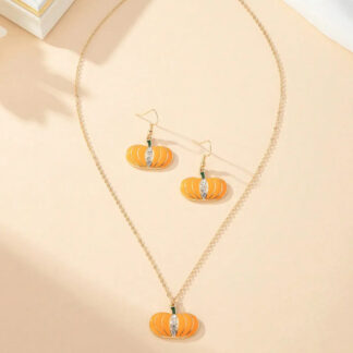 Trendy Pumpkin Charm Pendant Necklace for Women