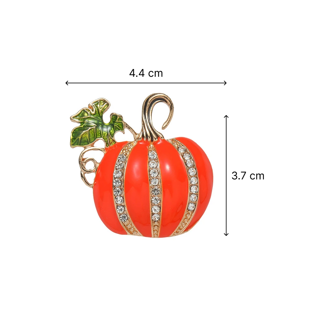 Elegant Enamel Pumpkin Rhinestone Brooch Pin – Festive Fashion Accessory - Image 5
