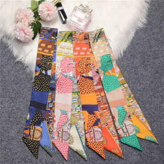 Leopard Print 100% Mulberry Silk Scarf for Women