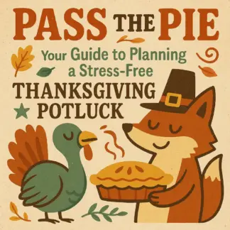 Pass the Pie: Your Ultimate Guide to Planning a Stress-Free Thanksgiving Potluck | How to Plan a Thanksgiving Potluck eBook | Digital Download Holiday Hosting Guide