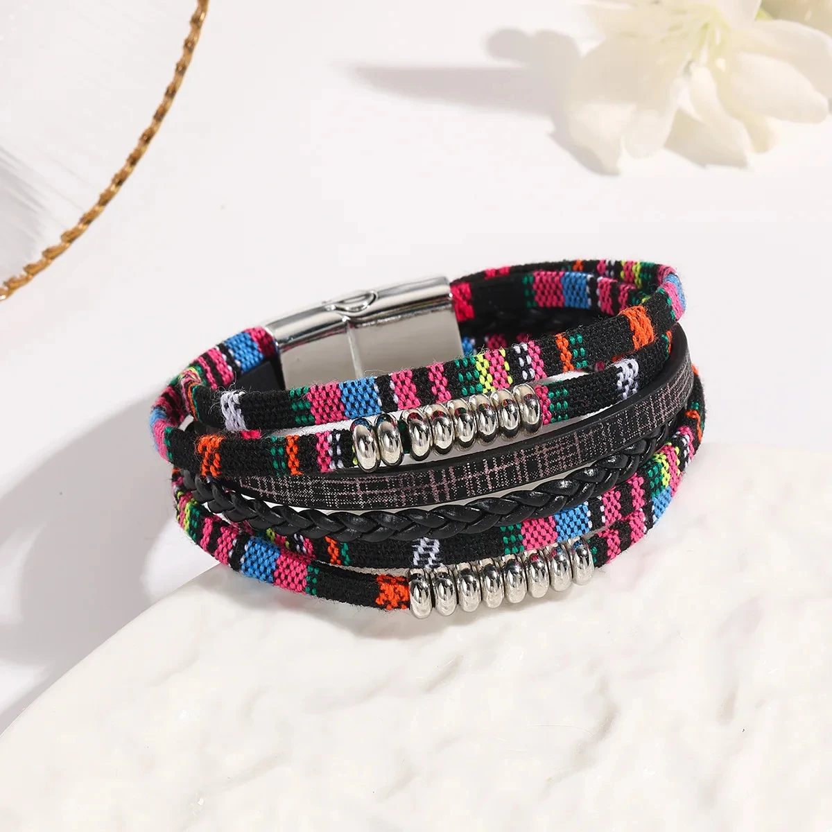 Bohemian Multi-Layer Leather Beaded Rope Bracelet – Women’s Fashion Jewelry - Image 3