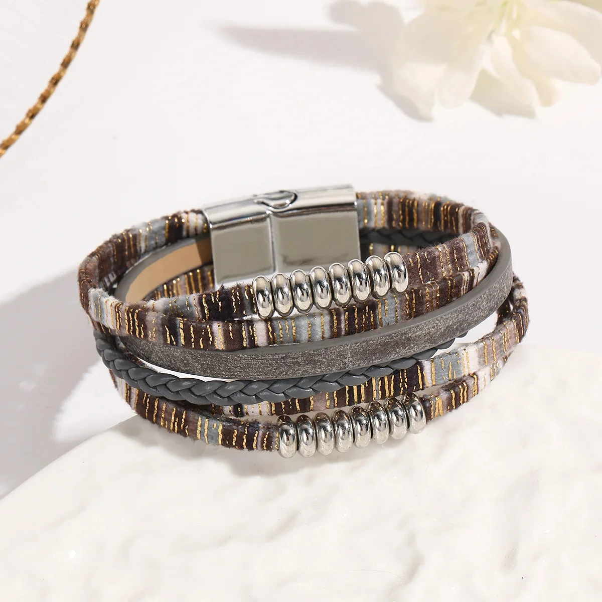 Bohemian Multi-Layer Leather Beaded Rope Bracelet – Women’s Fashion Jewelry - Image 2