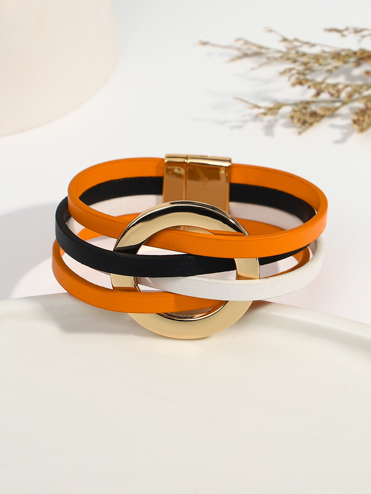 Gothic Leather Wrap Bracelet - Image 4